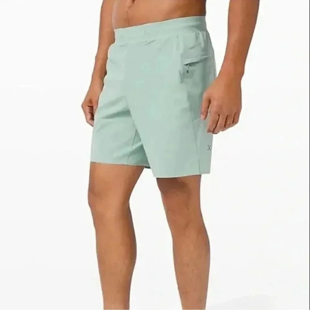 Lululemon Train to Beach Mesh Lined Shorts 8" Green M7AJGS Small